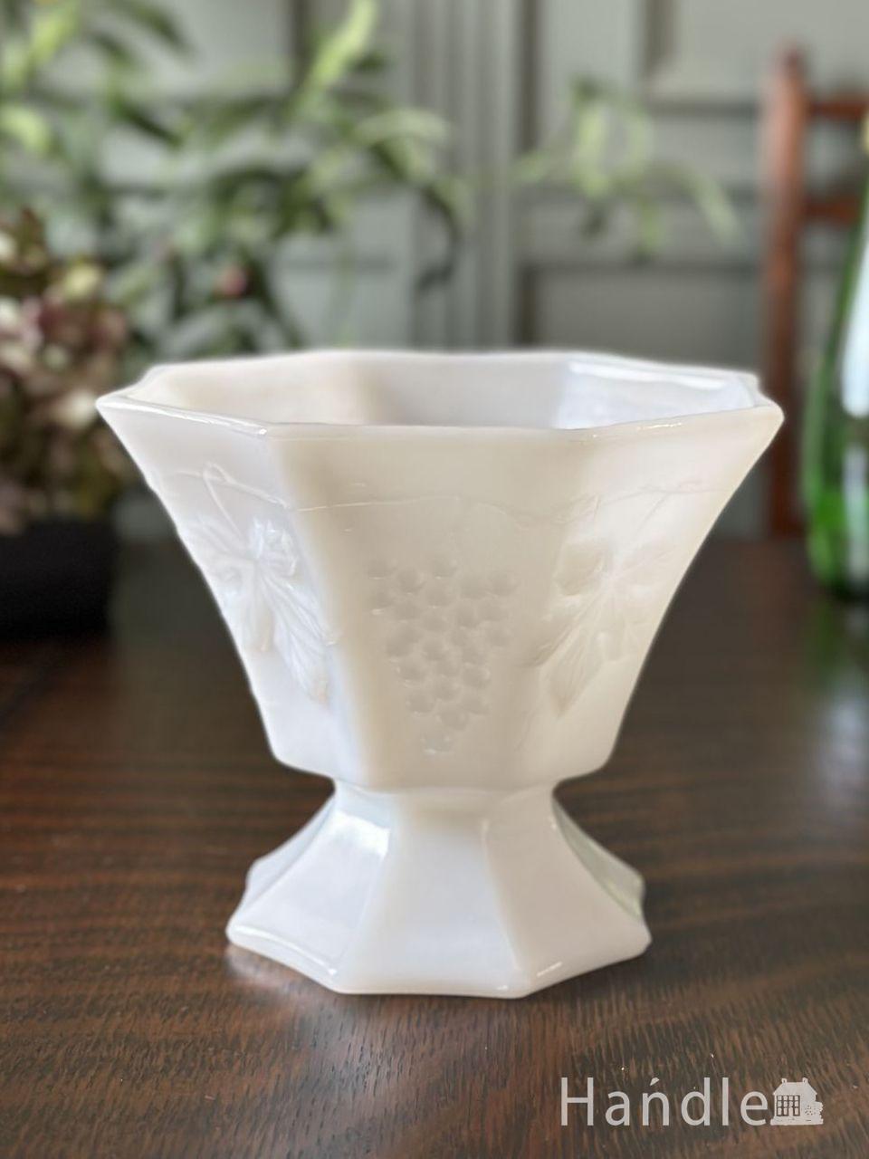 アンティ―ク　ミルクガラスコンポート (m-9553-z)