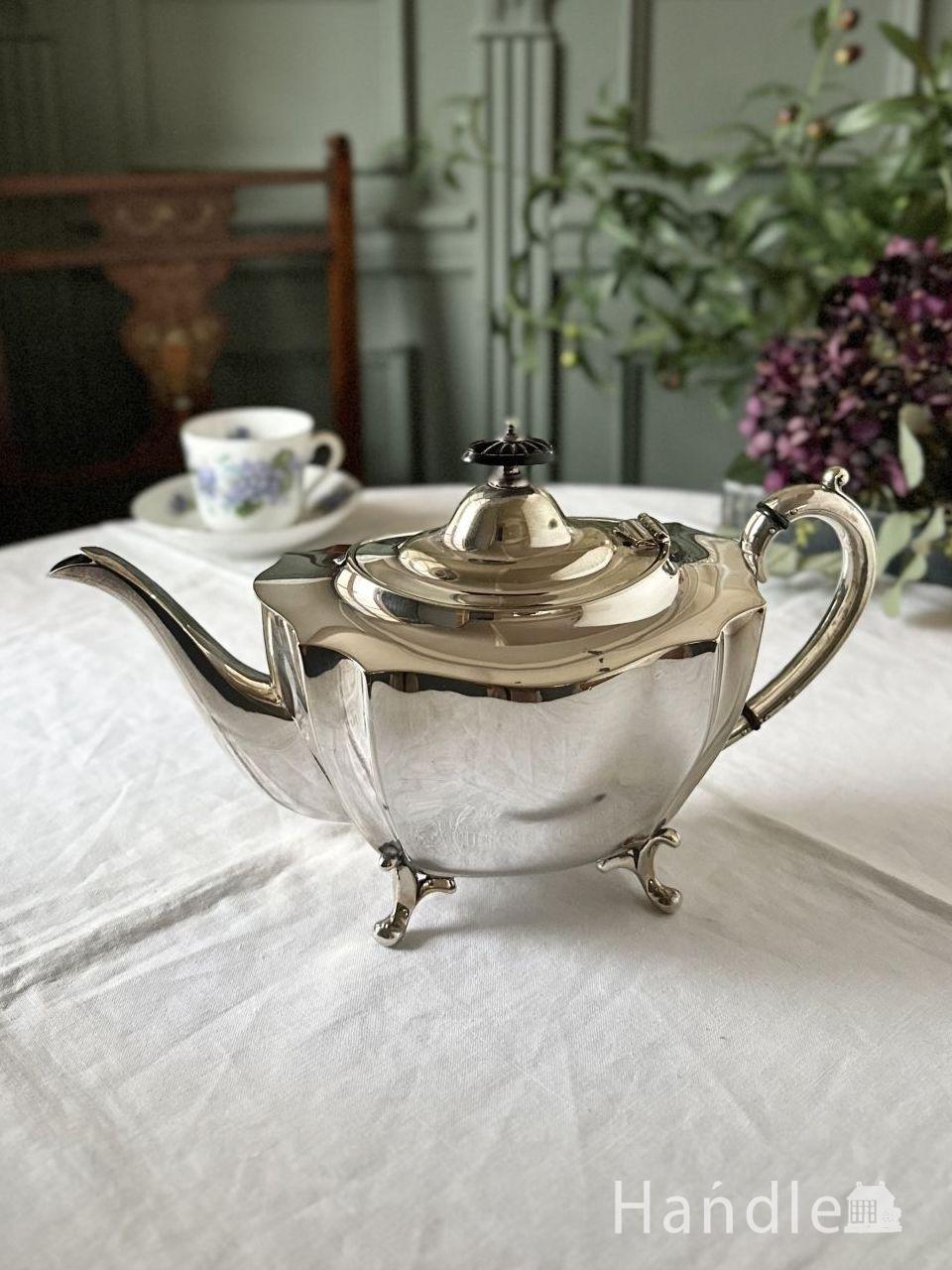 英国のアンティークシルバープレート、シェフィールドのティーポット (k-6054-z)