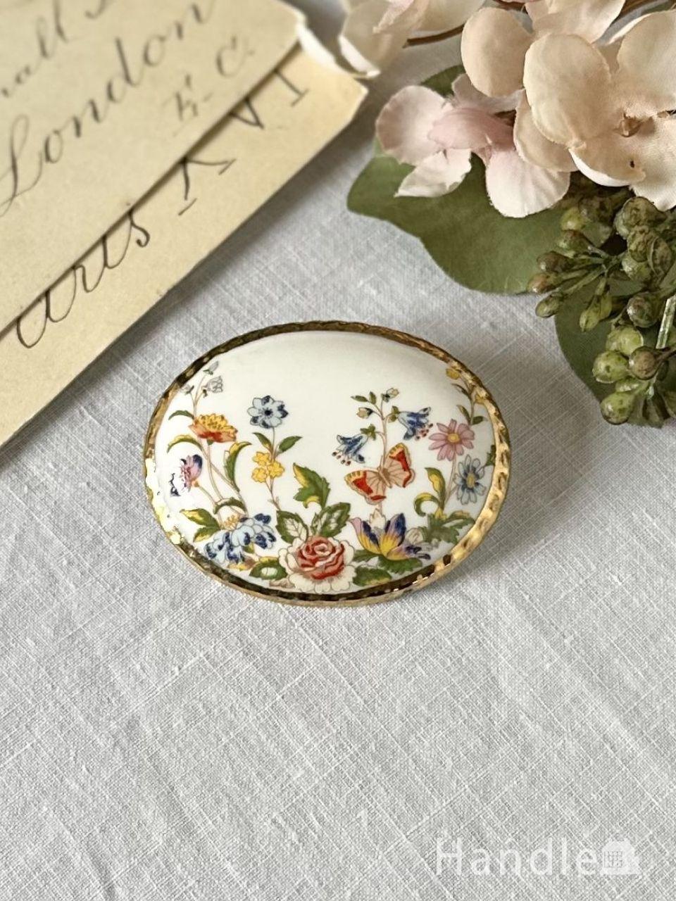 イギリスから届いたエインズレイのブローチ、コテージガーデン(COTTAGE GARDEN)のアクセサリー (h-1496-z)