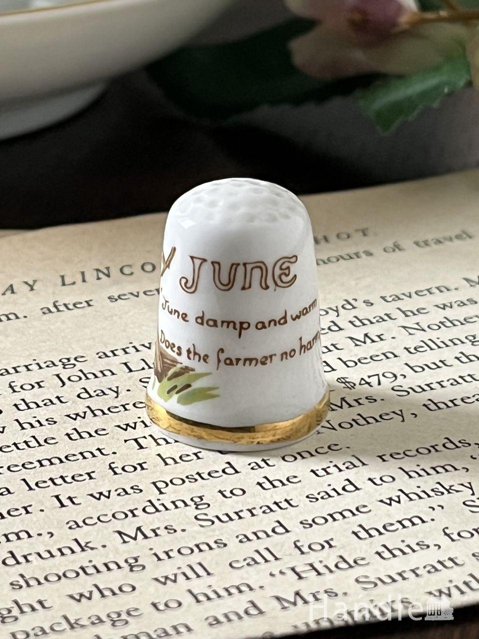 イギリスで見つけたアンティーク雑貨、caverswallのマンスリーシンブル(JUNE) (h-1379-z)