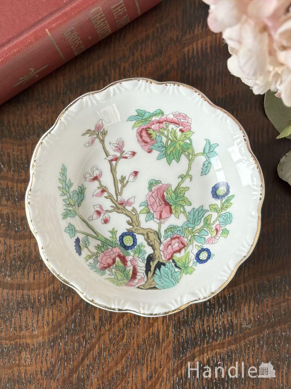 イギリスから届いたアンティークのお皿、ロイヤルグラフトン「INDIAN TREE」のミニディッシュ (m-9857-z)