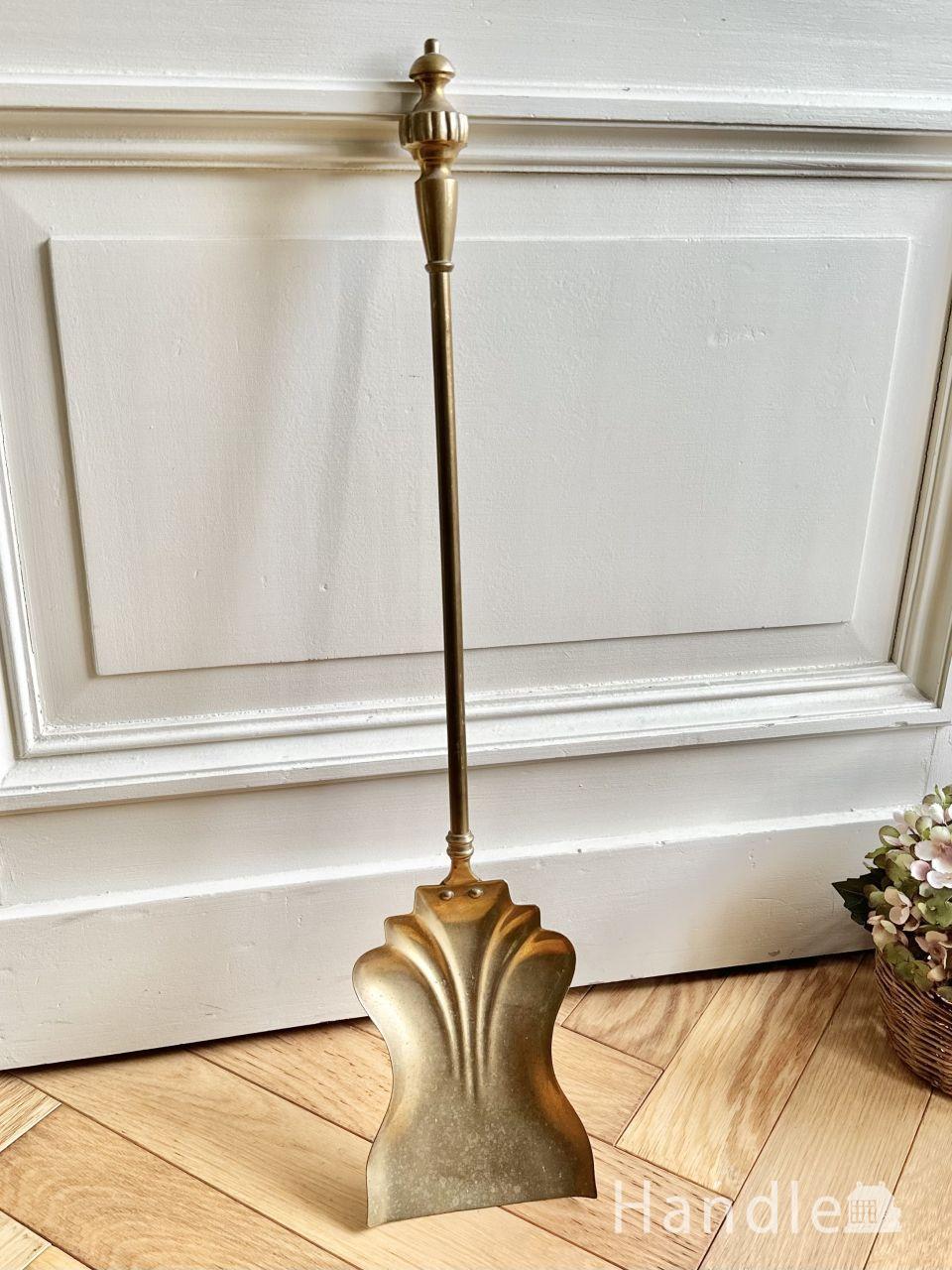 アンティークの暖炉アイテム、真鍮製の暖炉スコップ (h-1349-z)