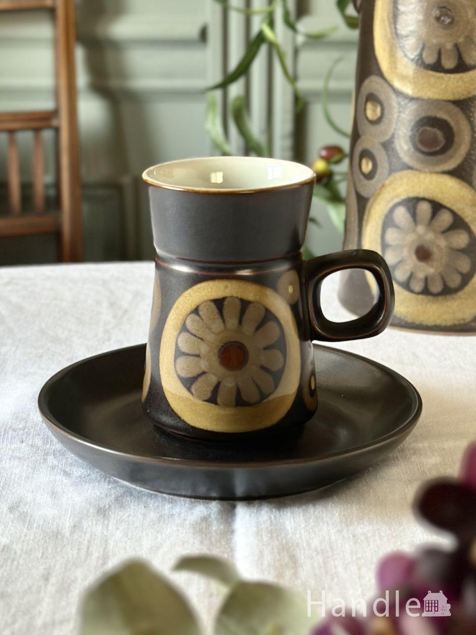 デンビー社（DENBY）のビンテージ食器、、ビンテージのカップ＆ソーサー (m-10333-z)