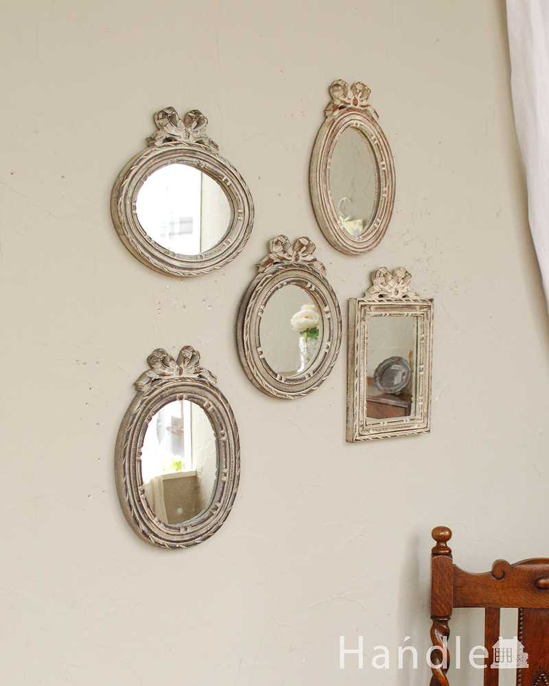 おシャレなフランス生まれのミラーフレーム（Set of 5 Wooden Mirrors Frame） (cf-1023)