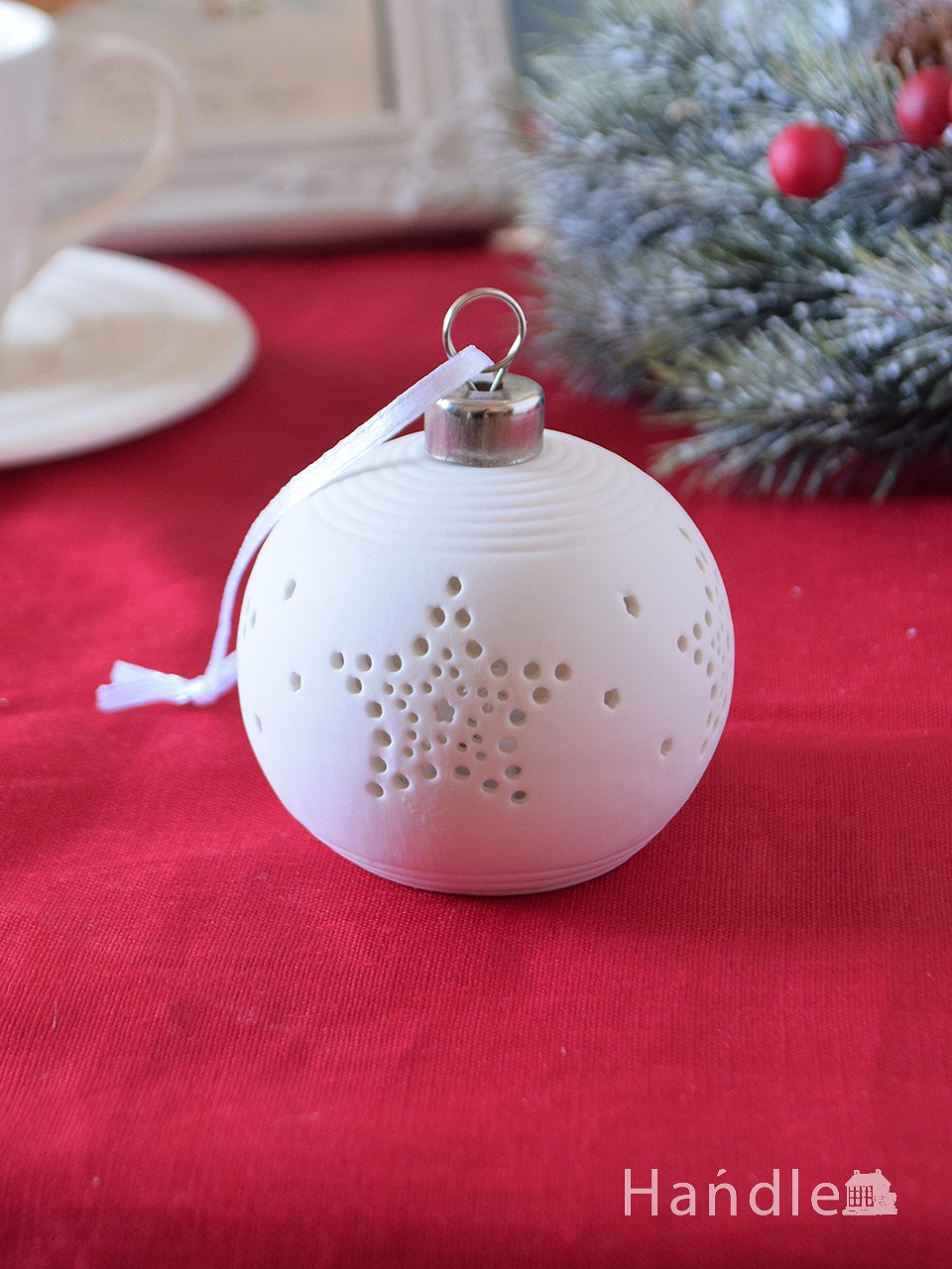 正規品直輸入 陶器のクリスマスオーナメント(8枚セット) クリスマス 