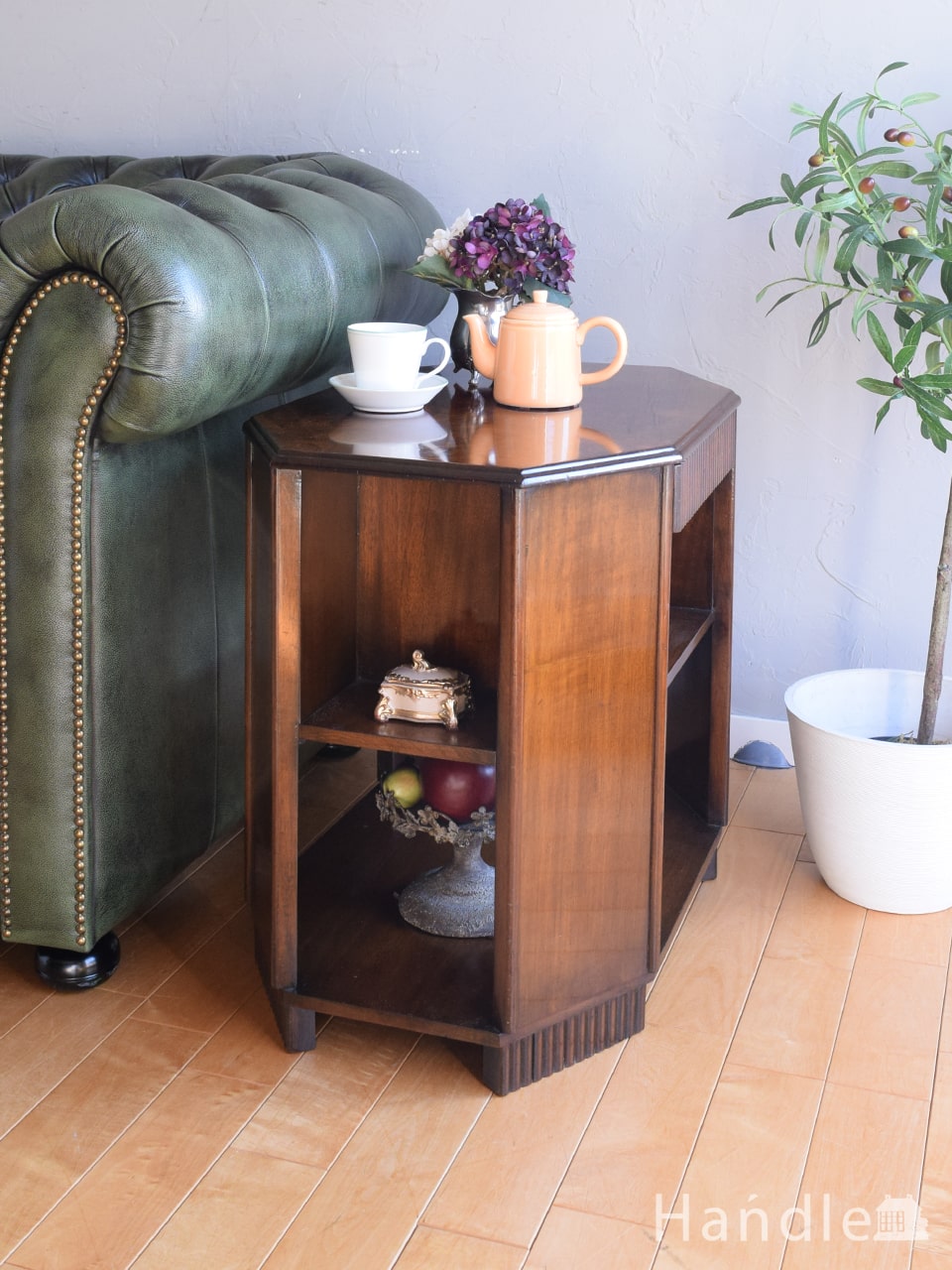 アンティ―ク　アールデコサイドテーブル (q-3386-f)