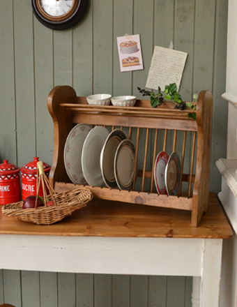キッチンで使うアンティーク家具、木製のディッシュラック(d-1066-z-1