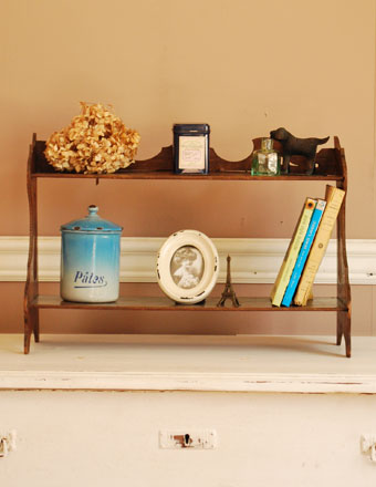 1950年代のアンティークシェルフ（ブラウン） (d-694-f)