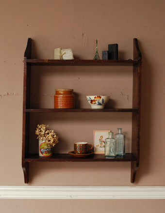 1940年代のアンティーク シェルフ(ブラウン) (d-737-f)