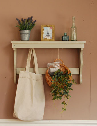 1930年代のアンティーク シェルフ（ライトグレー） (d-816-f)