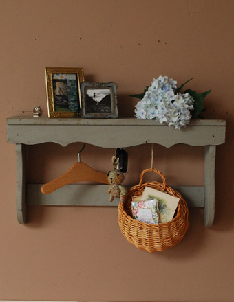 1940年代のアンティーク シェルフ（グレー） (d-817-f)