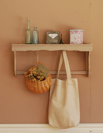 1930年代のアンティーク シェルフ（ベージュグレー） (d-820-f)