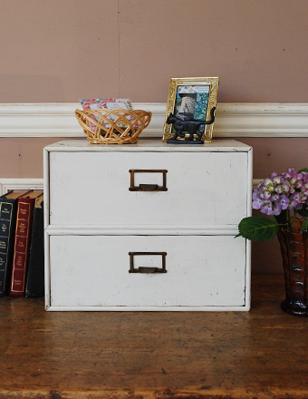 1940年代のアンティーク スモール キャビネット（ドロワー） (d-842-f)