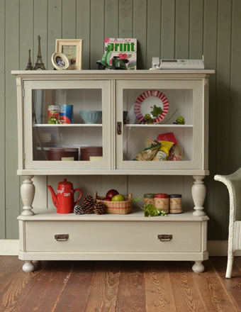 1940年代のアンティーク ガラス キャビネット (d-897-f)