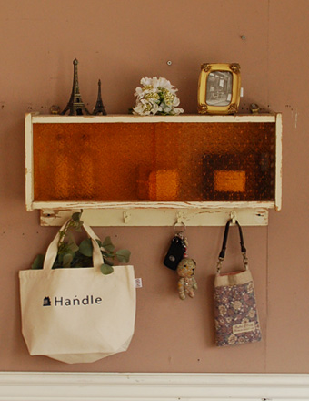 1940年代のアンティーク シェルフ（ホワイト） (d-943-f)