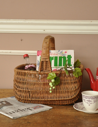 1940年代のアンティーク バスケット (d-960-z)