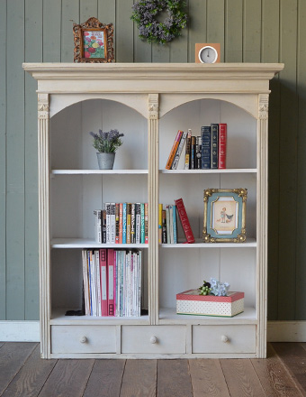 1930年代のアンティーク ブックケース（ホワイト） (d-986-f)