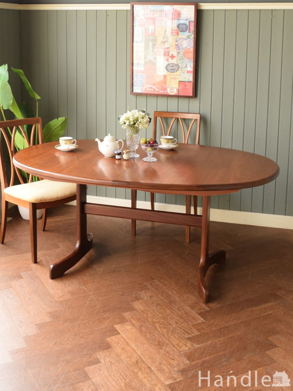 ホエールレッグがおしゃれなビンテージのテーブル、G-planフレスコの伸長式ダイニングテーブル (z-304-f)