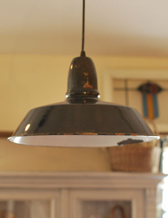 1940年代のアンティーク ホーローペンダントライト （器具セット付き