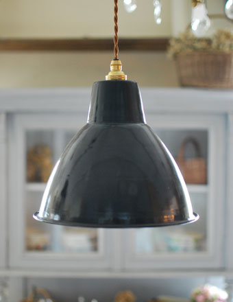 1940年代のアンティーク ホーロー ペンダントライト 器具セット付き E 272 Z アンティーク雑貨