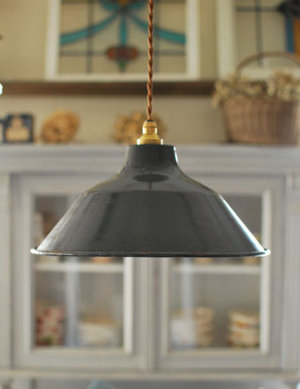 アンティーク フランス 紺色 エナメル ホーロー ペンダントライト 電球付き アンティーク フランス 紺色 エナメル ホーロー ペンダント