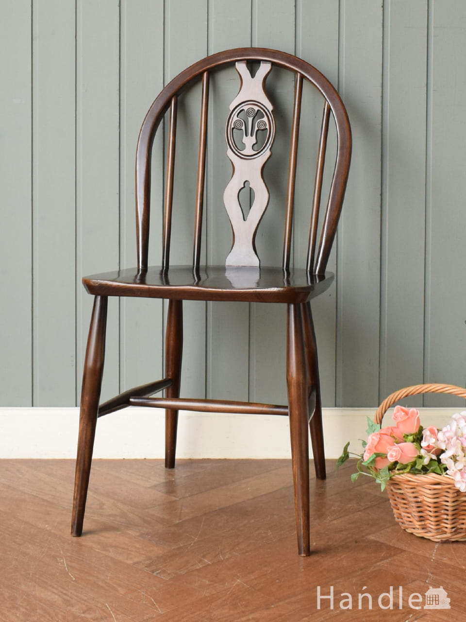 アーコールのシスルバックチェア（オリーブチョコ色・直線脚）