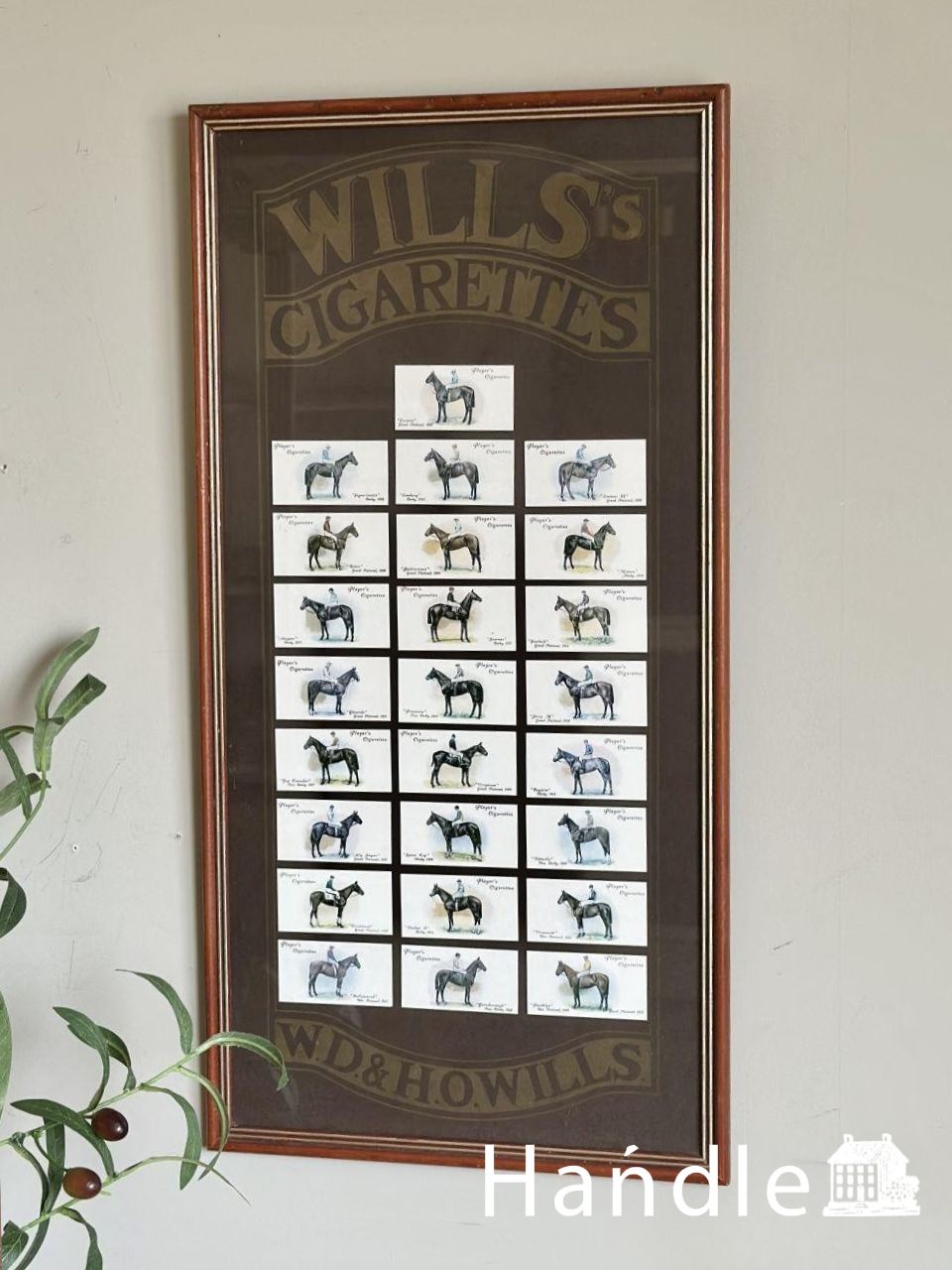 イギリスから届いたアンティークフレーム、Player’s Cigarettesの壁掛けフレーム (z-008-z)