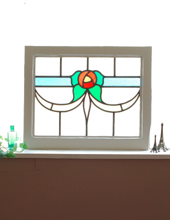 1940年代のアンティーク ステンドグラス (g-673)