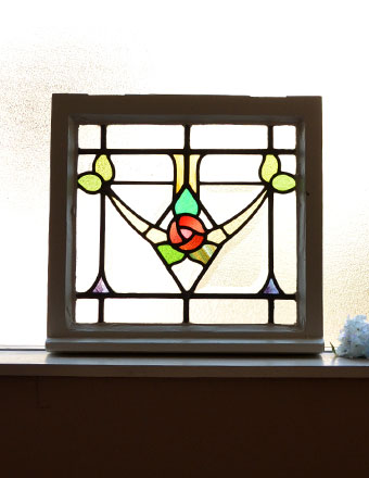 1940年代のアンティーク ステンドグラス (g-762)