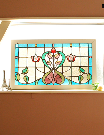 1940年代のアンティーク ステンドグラス (g-798)