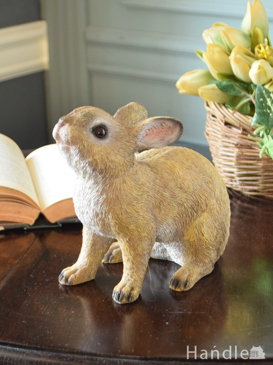 可愛いウサギのディスプレイ雑貨、ラビットモチーフのオブジェ (n12-461)