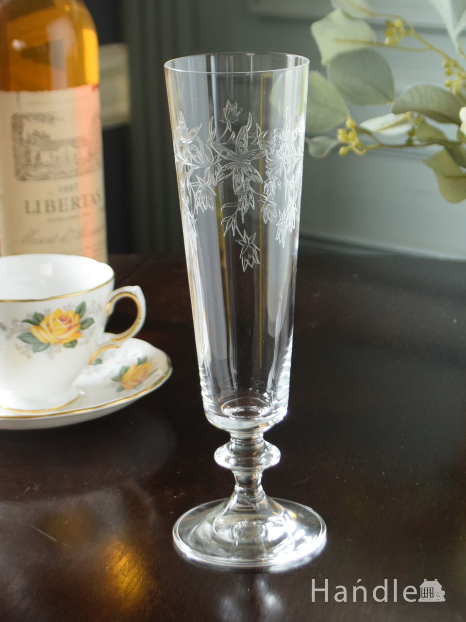 ボヘミアクリスタルのおしゃれなグラス、「Valentina」(ヴァレンティナ)のシャンペンフルート (n2-061)