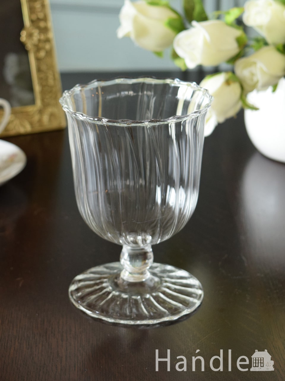 4210-100-10】アンティーク ガラス インテリア雑貨 花瓶 
