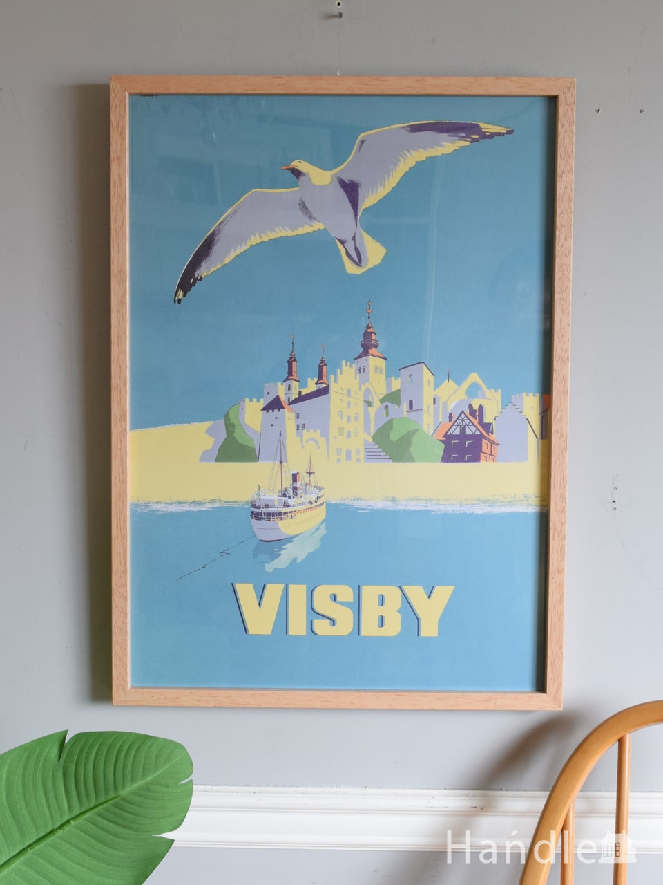 北欧スタイルのおしゃれなアートフレーム「ビスヴィとかもめ　1956年」 のポスター (n7-211)