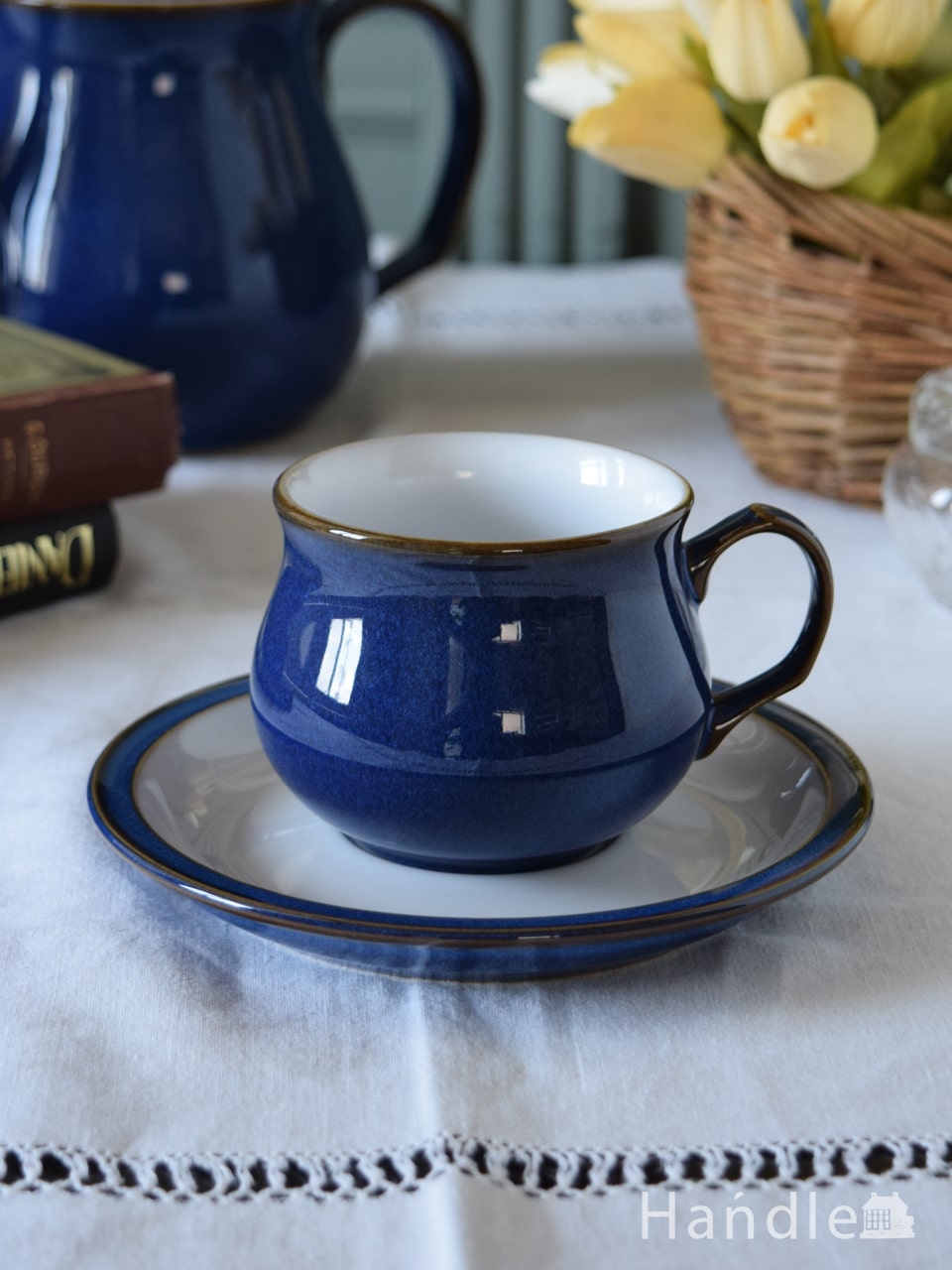 イギリスから届いたデンビー社（DENBY）のティーカップ＆ソーサー、Imperial Blue （インペリアルブルー） (n1-501)