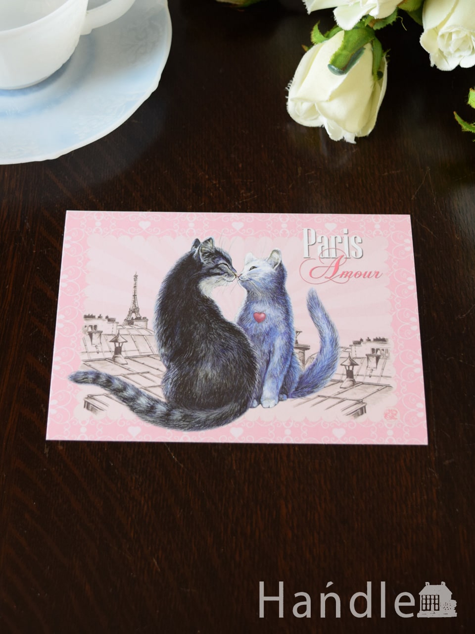 フランス製の猫のポストカード（Paris Amour）セブリーヌ・ピノーが描いたネコのカード (n20-124)
