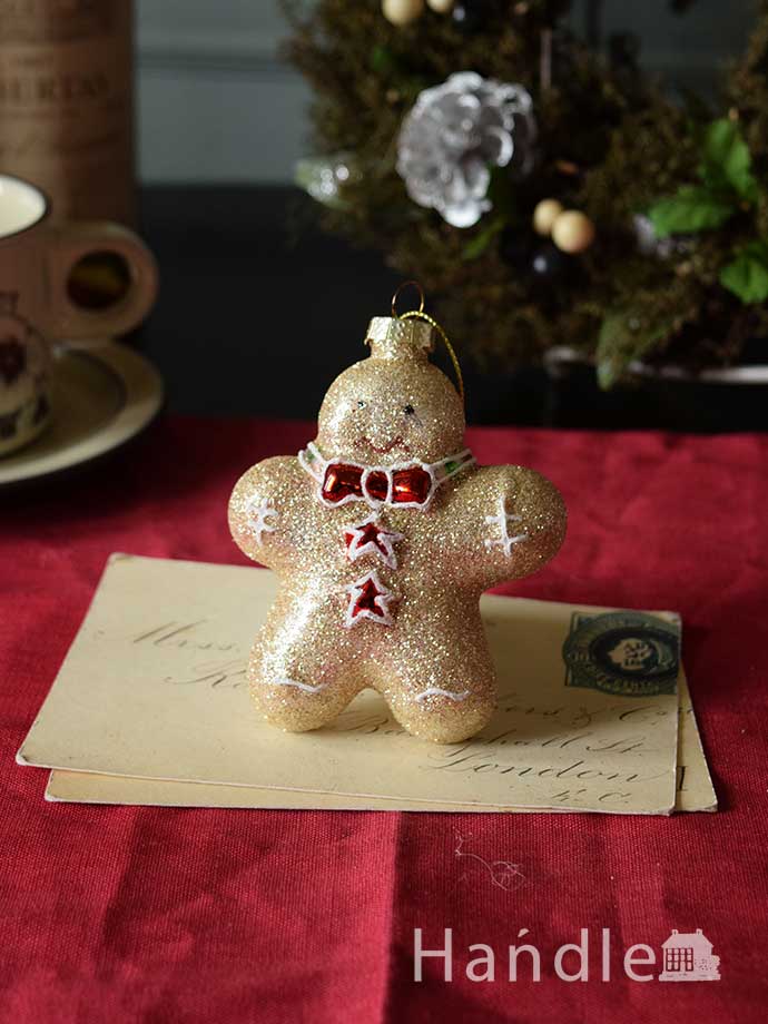 クリスマスのおしゃれなガラスの雑貨、ジンジャークッキーのガラスの ...