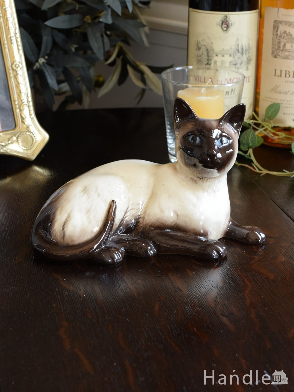 ベスウィック社のシャムネコの置物、イギリスアンティークの陶器の猫