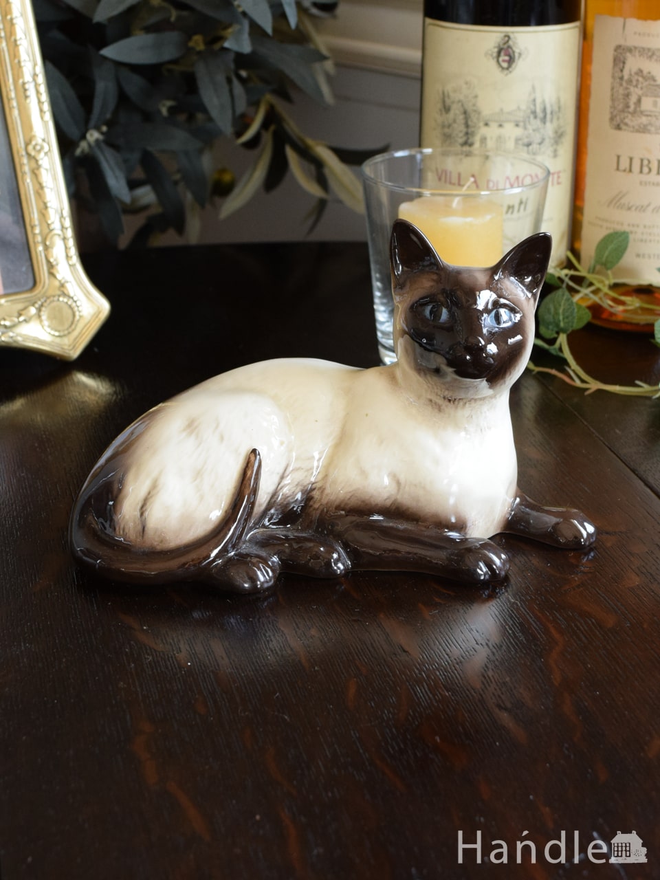 ベスウィック社のシャムネコの置物、イギリスアンティークの陶器の猫（BESWICK ENGLAND）