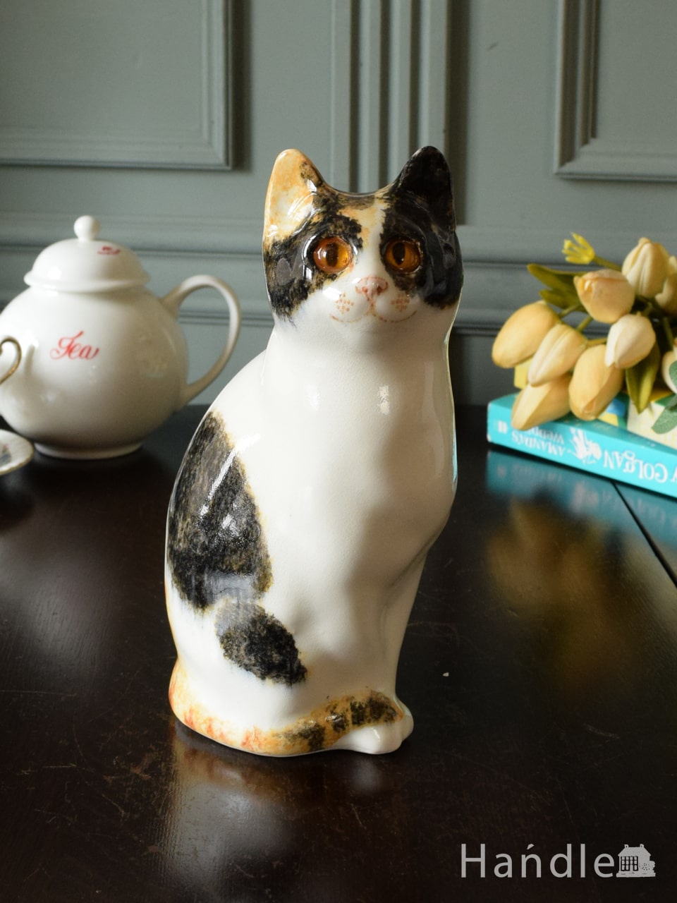 ジェニー・ウィンスタンレイ手作りの三毛猫、陶磁器で出来た愛くるしい表情のWINSTANLEY CAT）