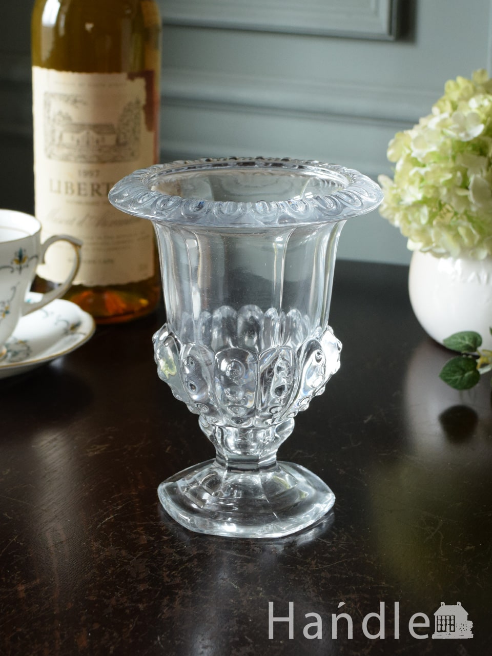 おしゃれなガラスの花瓶、爽やかなクリアガラスのフラワーベース（Sサイズ） (n23-006)