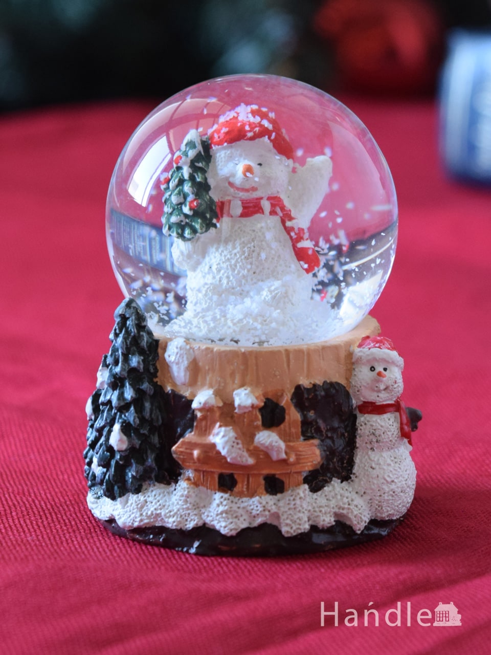 クリスマスのお部屋をおしゃれに彩るオブジェ、雪が舞うクリスマススノードーム（ハングアウトスノーマン） (cm-280)