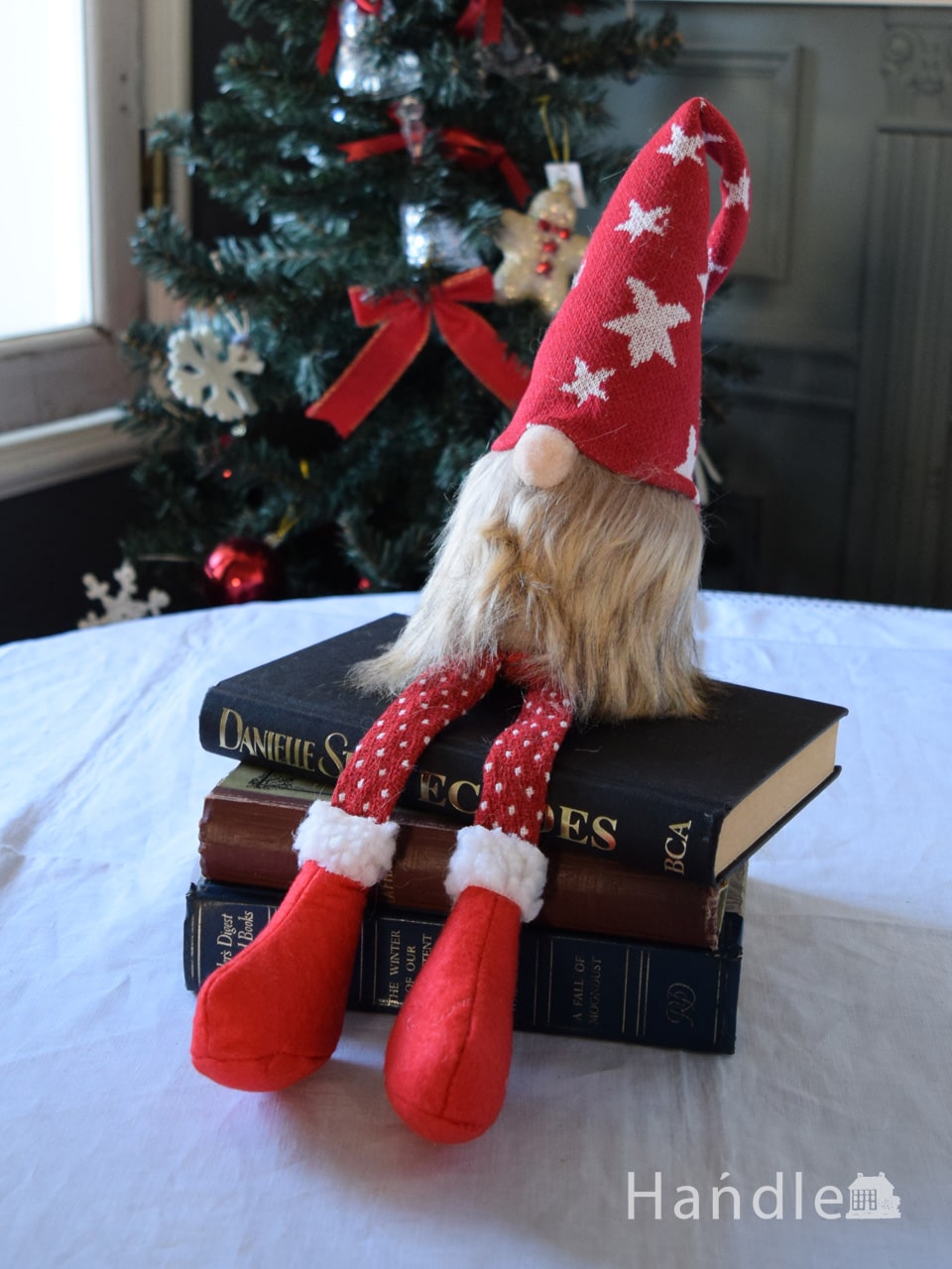 北欧のクリスマス雑貨、赤い帽子を被った妖精トムテの人形（シューティングスター・S） (cm-297)