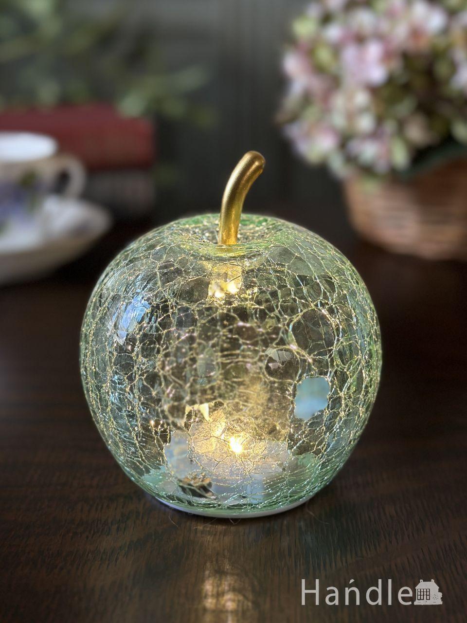 ガラスで出来た可愛い青リンゴの照明、LEDライトが付いた可愛いランプ (n22-307)