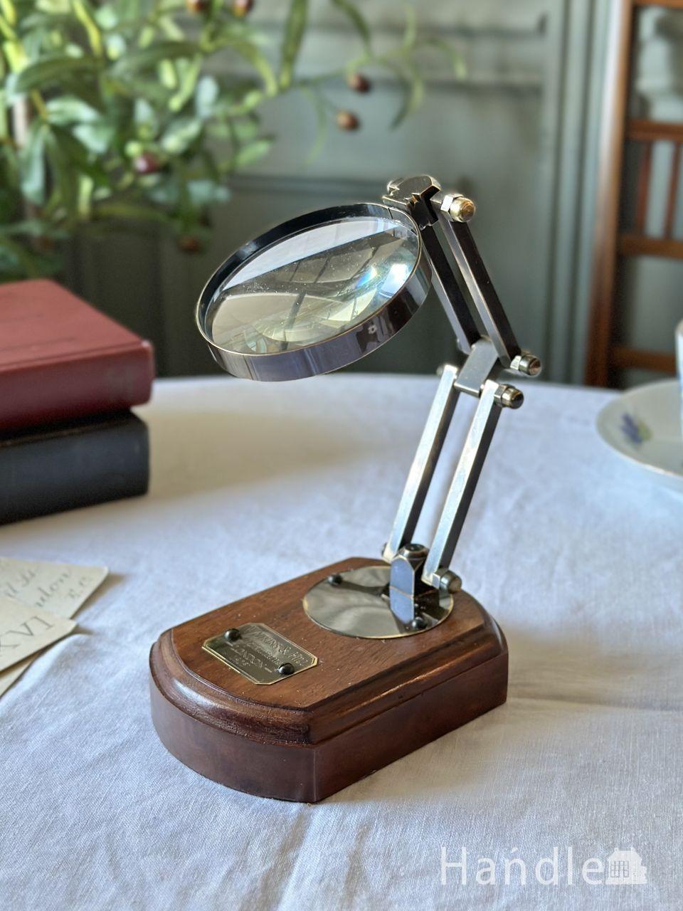 実用的に使えるアンティーク調の拡大鏡、置いておくだけでおしゃれなルーペ (n21-148)