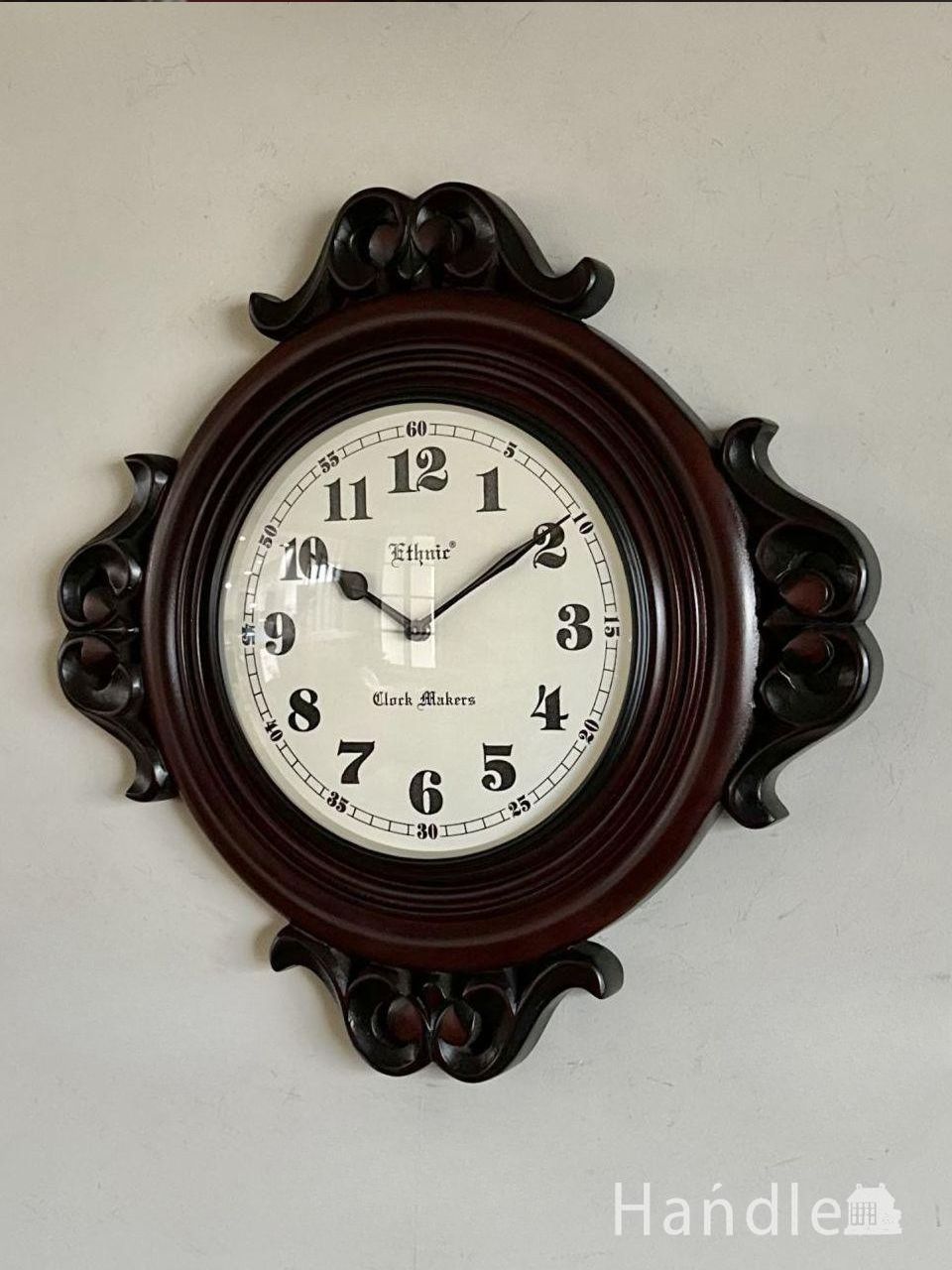 お部屋を華やかに彩るウォールアクセサリー時計、アンティーク調のおしゃれなウォールクロック (n21-151)