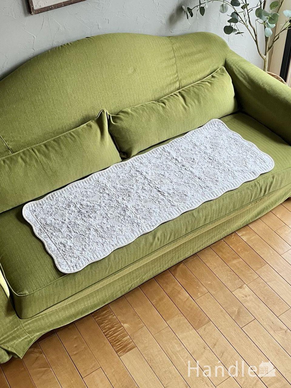 両面使える便利なマルチマット、レクタングルのおしゃれなキルトマット(50×120cm) (n20-439)