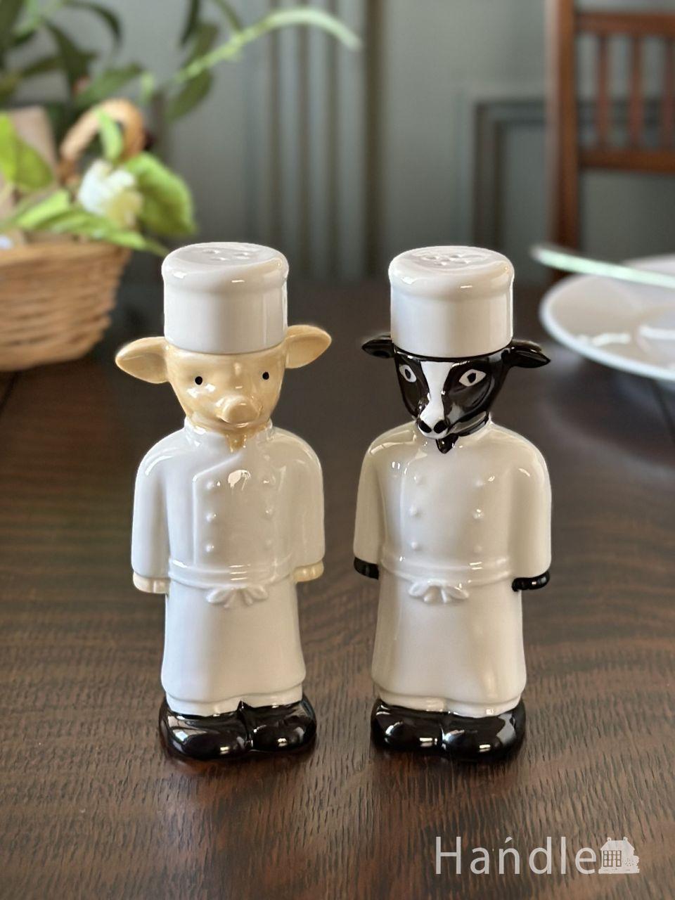 スタジオエムの可愛い調味料入れ、「幻の料理人」ソルト＆ペッパー (n22-317)