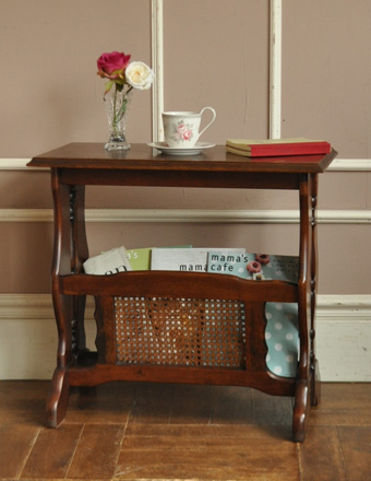 フランスのアンティーク家具、テーブルが付いたマガジンラック (j-1050-f)