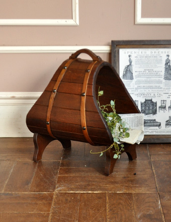 英国から届いた素敵なアンティークインテリア、オシャレなマガジンラック (j-1141-f)